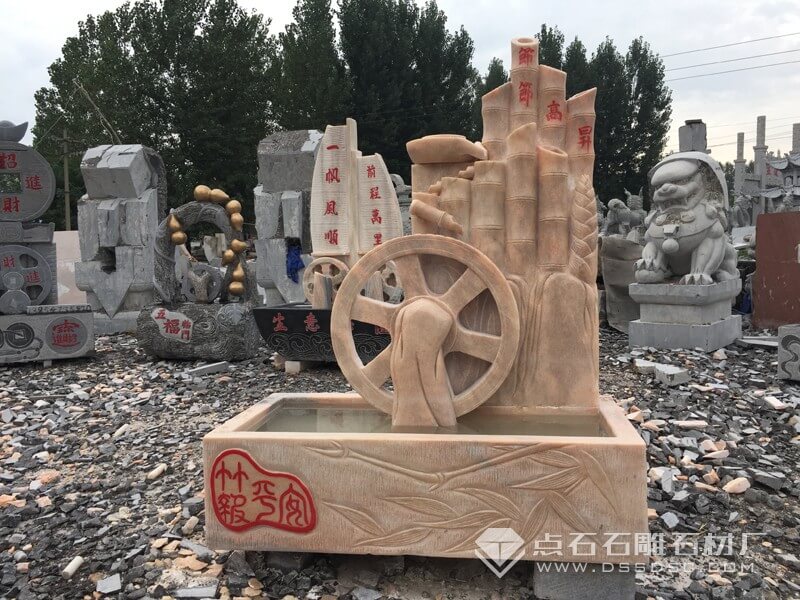 石雕水车 幼水车